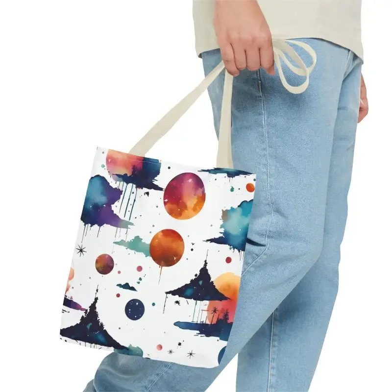Vibrant Versatile Watercolor Abstract Paint Tote Bag