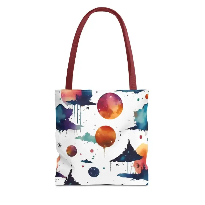 Vibrant Versatile Watercolor Abstract Paint Tote Bag