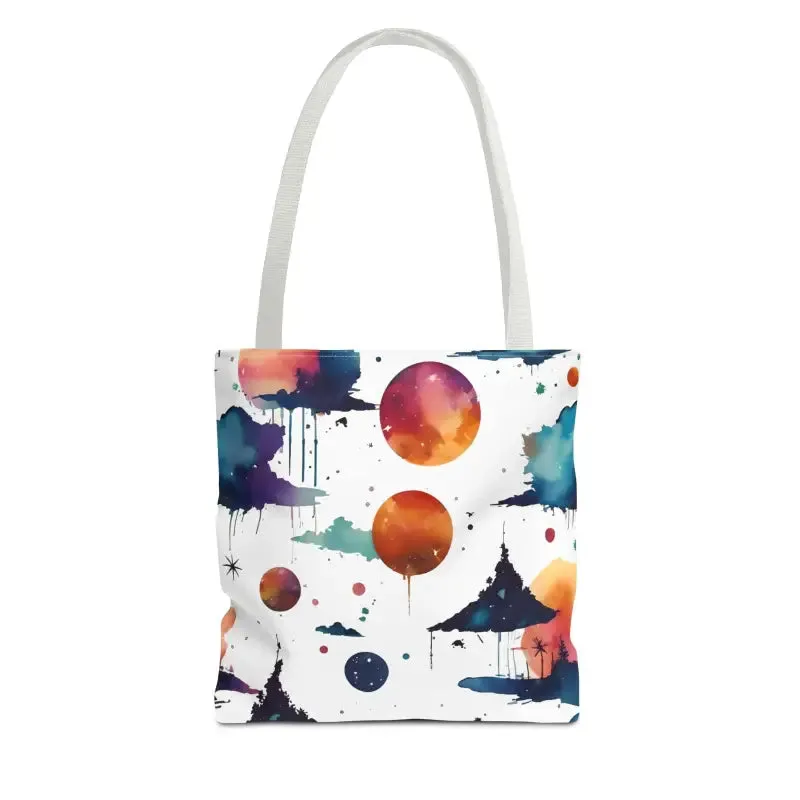 Vibrant Versatile Watercolor Abstract Paint Tote Bag