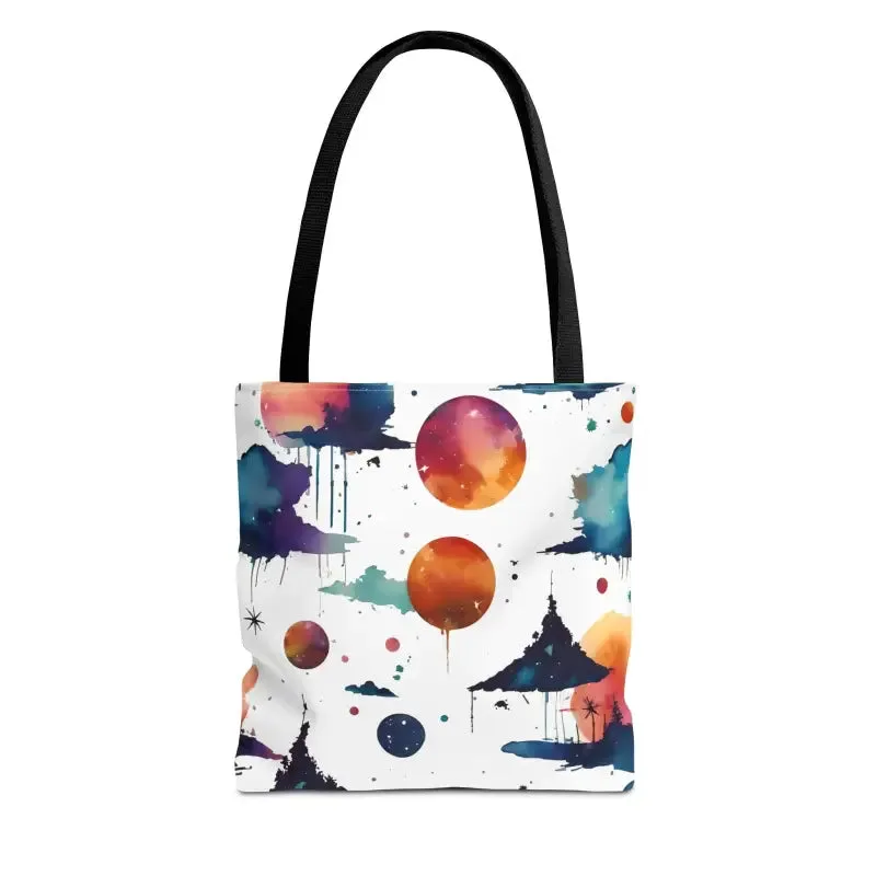 Vibrant Versatile Watercolor Abstract Paint Tote Bag