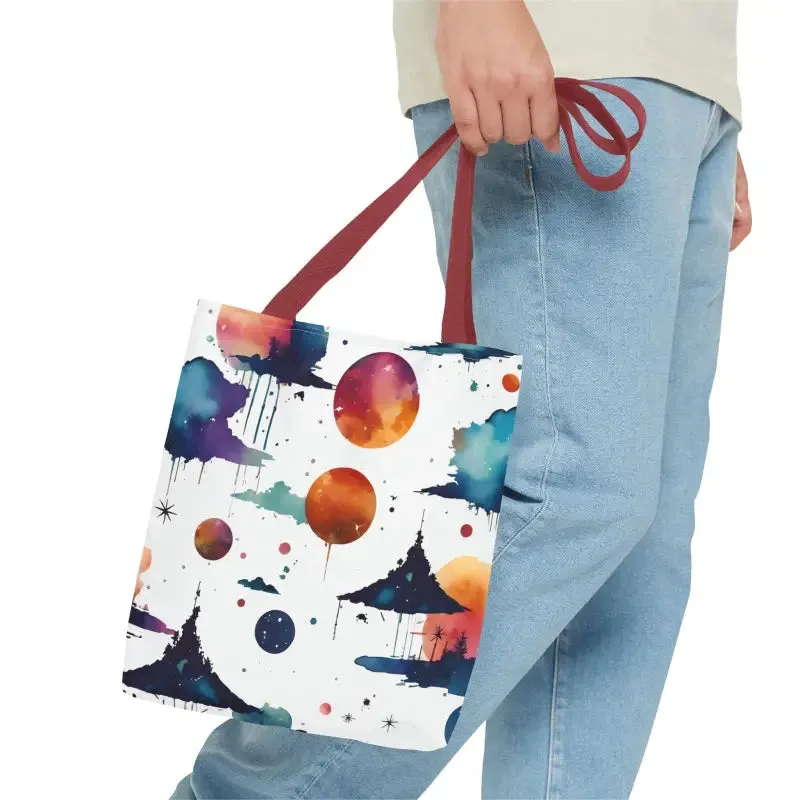 Vibrant Versatile Watercolor Abstract Paint Tote Bag