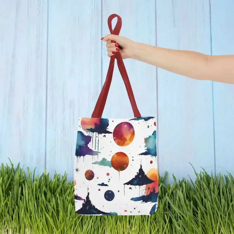 Vibrant Versatile Watercolor Abstract Paint Tote Bag