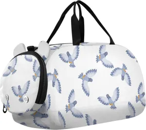 VIGTRO Flying Pigeons Spreading Wings Kids Overnight Travel Duffel Bag Sport Gym Bag for Boys Girls with Shoe Compartment, Carry On Weekender Luggage Bag for Dance Swim Yoga