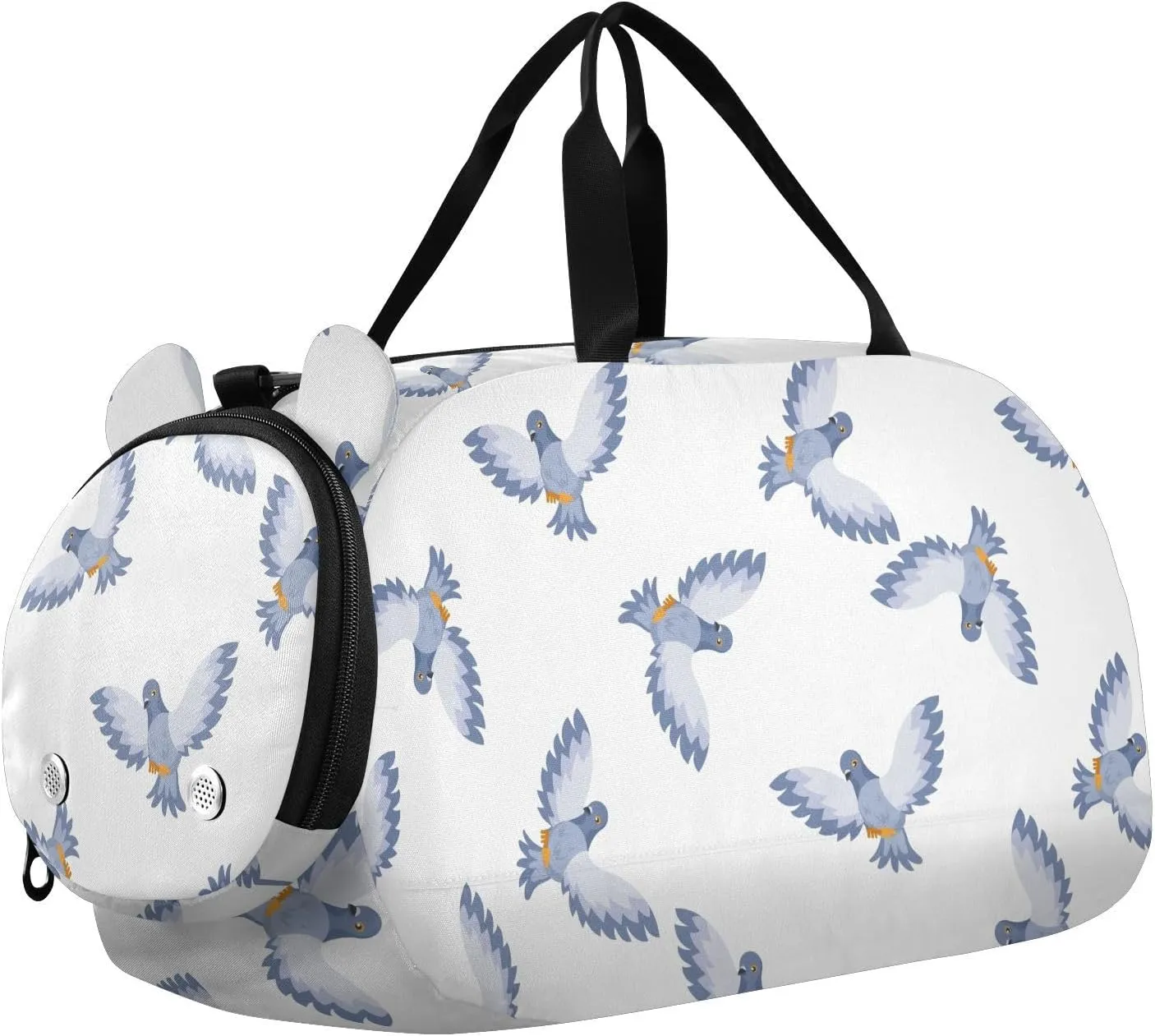 VIGTRO Flying Pigeons Spreading Wings Kids Overnight Travel Duffel Bag Sport Gym Bag for Boys Girls with Shoe Compartment, Carry On Weekender Luggage Bag for Dance Swim Yoga