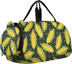VIGTRO Fresh Ripe Corn Cobs Kids Overnight Travel Duffel Bag Sport Gym Bag for Boys Girls with Shoe Compartment, Carry On Weekender Luggage Bag for Dance Swim Yoga