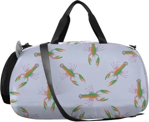 VIGTRO Isolated Lobster Or Cancer Kids Overnight Travel Duffel Bag Sport Gym Bag for Boys Girls with Shoe Compartment, Carry On Weekender Luggage Bag for Dance Swim Yoga