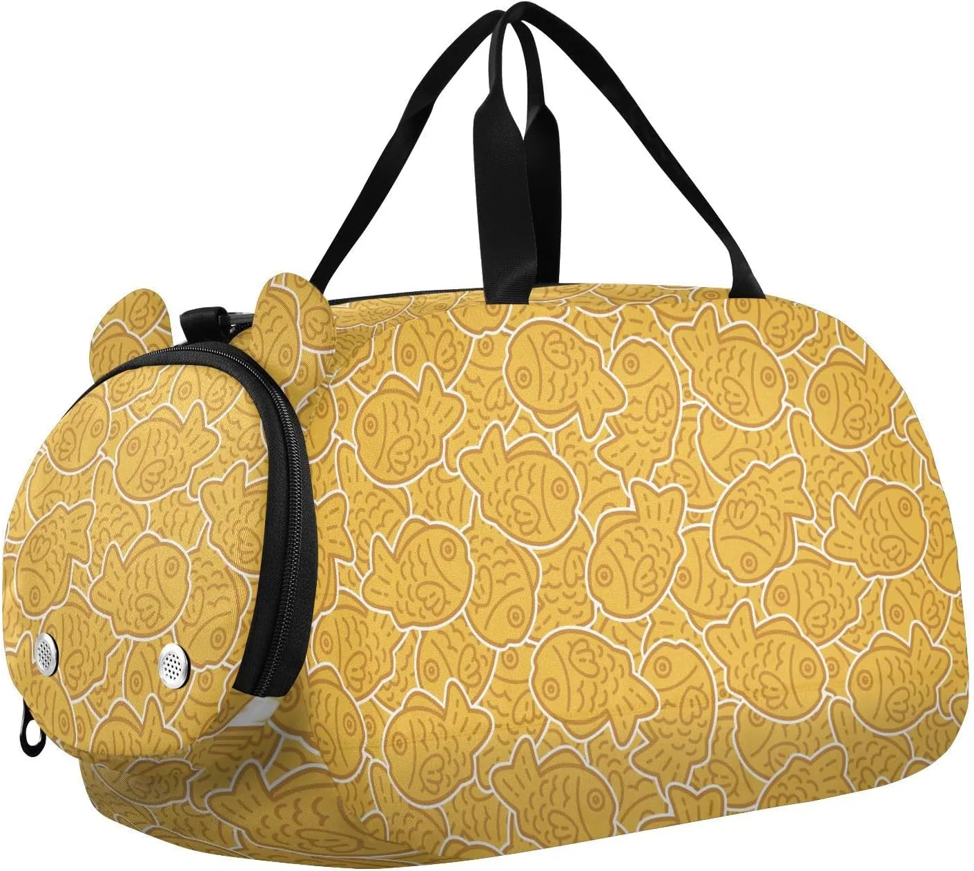 VIGTRO Japan Food Snack Taiyaki Kids Overnight Travel Duffel Bag Sport Gym Bag for Boys Girls with Shoe Compartment, Carry On Weekender Luggage Bag for Dance Swim Yoga