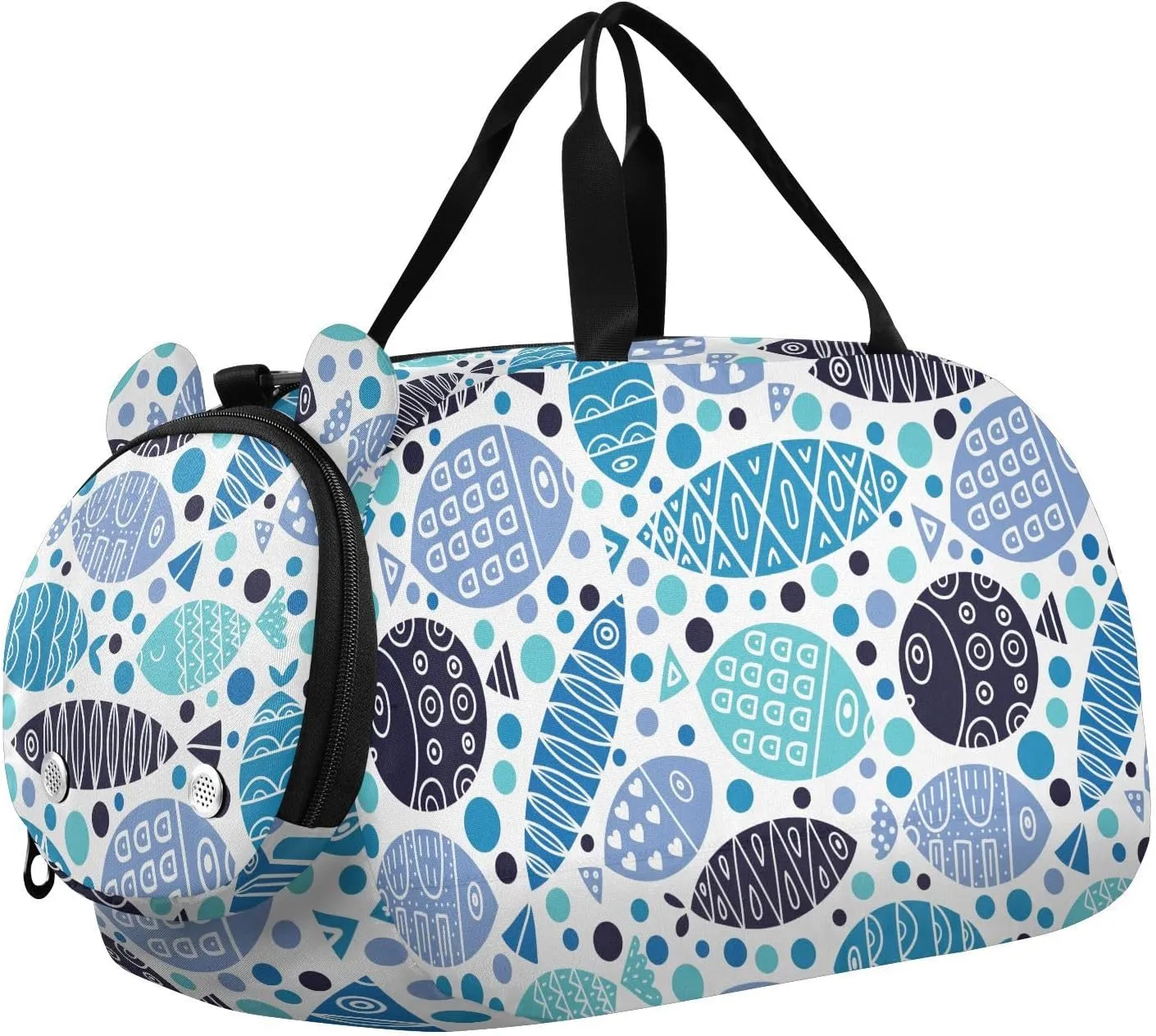 VIGTRO Ornamental Fish Kids Overnight Travel Duffel Bag Sport Gym Bag for Boys Girls with Shoe Compartment, Carry On Weekender Luggage Bag for Dance Swim Yoga