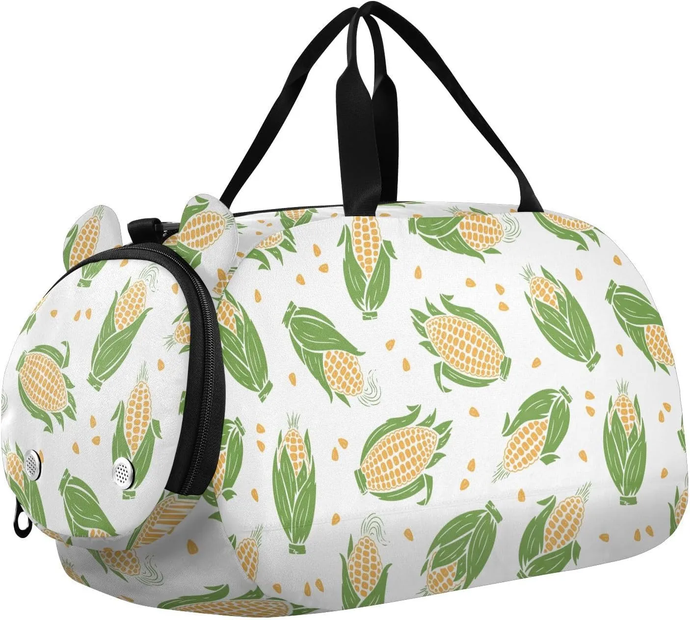 VIGTRO Yellow Maize Corn Grain Kids Overnight Travel Duffel Bag Sport Gym Bag for Boys Girls with Shoe Compartment, Carry On Weekender Luggage Bag for Dance Swim Yoga
