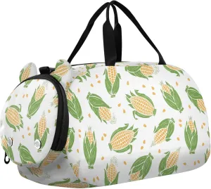 VIGTRO Yellow Maize Corn Grain Kids Overnight Travel Duffel Bag Sport Gym Bag for Boys Girls with Shoe Compartment, Carry On Weekender Luggage Bag for Dance Swim Yoga