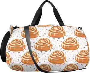 VIGTRO Yummy Sweet Bread Cake Kids Overnight Travel Duffel Bag Sport Gym Bag for Boys Girls with Shoe Compartment, Carry On Weekender Luggage Bag for Dance Swim Yoga