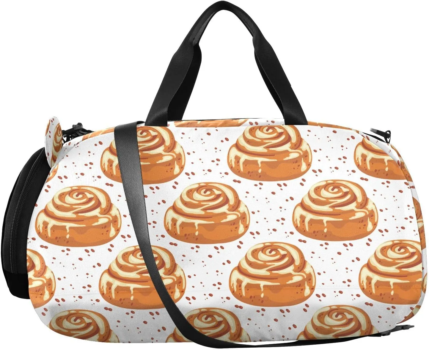VIGTRO Yummy Sweet Bread Cake Kids Overnight Travel Duffel Bag Sport Gym Bag for Boys Girls with Shoe Compartment, Carry On Weekender Luggage Bag for Dance Swim Yoga