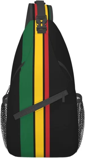 Vintage Jamaican Flag Sling Backpack Travel Hiking Daypack Cute Jamaica Flag Crossbody Shoulder Bag