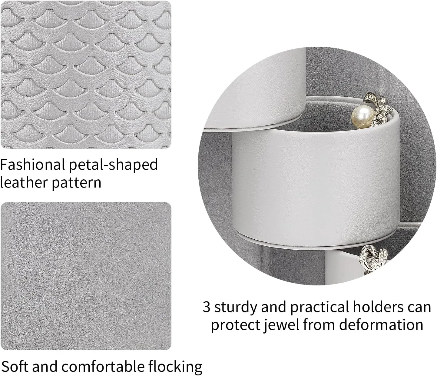 Vlando Gifts 2025 for Women, Girl - Travel Jewelry Oragnizer, 3-Layer Jewelry Storage Box, Travel Essential Accessories for Women, Birthday Gifts for Couples Mom Friends - Grey