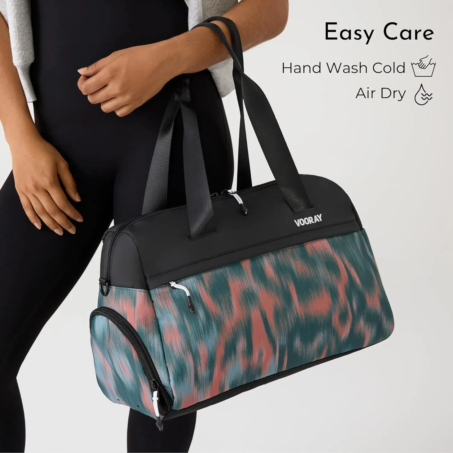 Vooray 25L Trainer Duffel Bag – Lightweight Travel Duffel for Women and Men with Shoe Pocket, Workout Bag, Weekender for Overnight, Football, Traveling, or Hospital Use