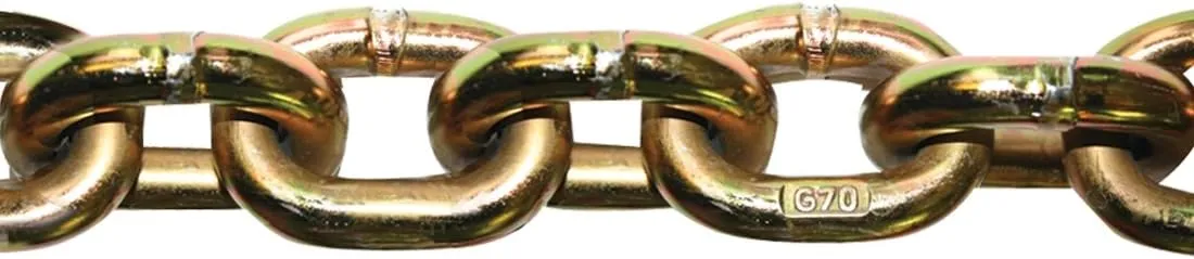 VULCAN Binder Chain with Grab and Sling Hooks - Grade 70 Standard Duty - 3/8 Inch x 8 Foot - 6,600 Pound Safe Working Load
