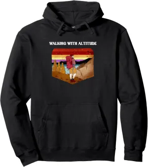Walking with Altitude Camping Mountain Camper Summit Hiking Pullover Hoodie