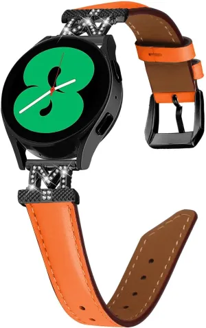Watchband Compatible With Galaxy Watch 3 41mm Bands,Adjustable Genuine Leather Wrist Strap with Metal Buckle for Galaxy Watch 42mm/Active/Active2/Gear S2