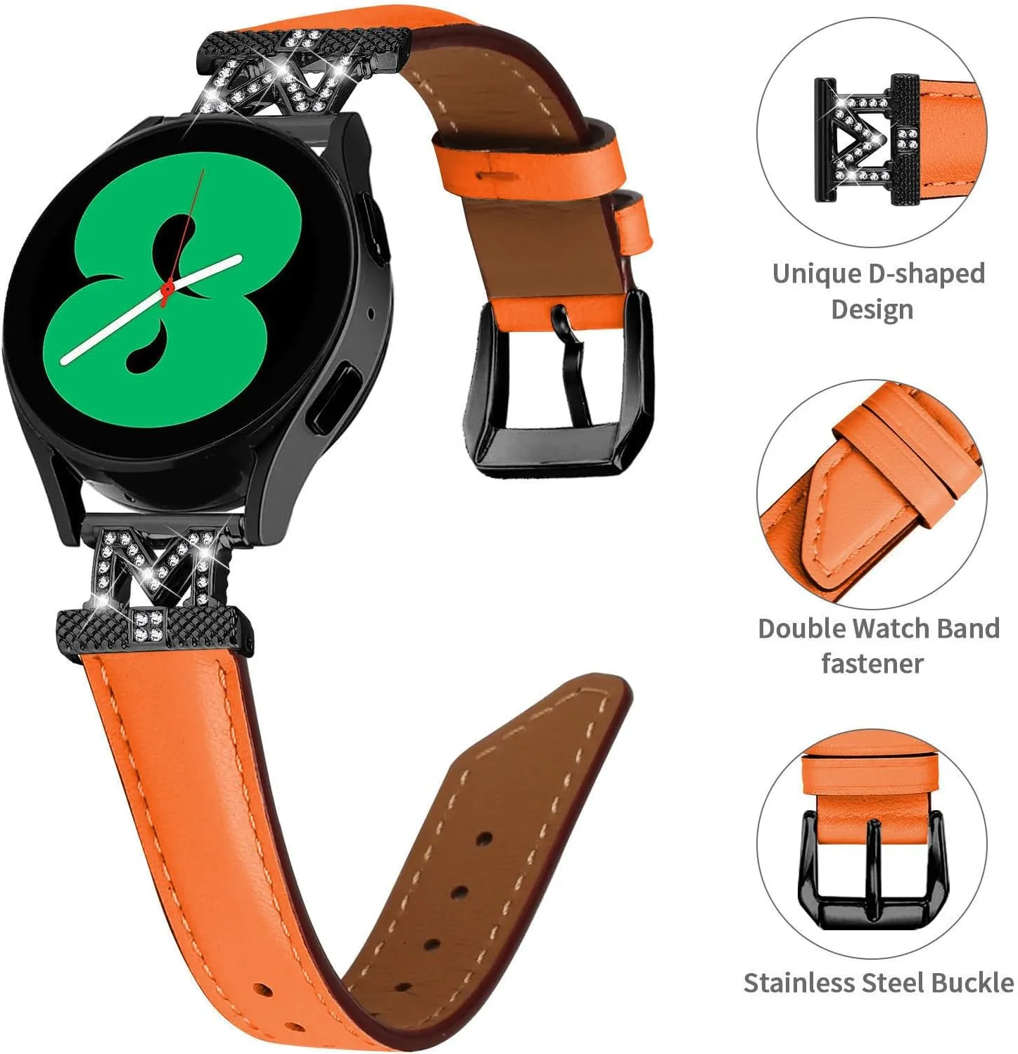 Watchband Compatible With Galaxy Watch 3 41mm Bands,Adjustable Genuine Leather Wrist Strap with Metal Buckle for Galaxy Watch 42mm/Active/Active2/Gear S2