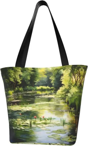 Water Lilies in the Pond Cross-body Shoulder Bag, Women's One-shoulder Handbag, Weekend Travel Shopping and Playing Shoulder Bag