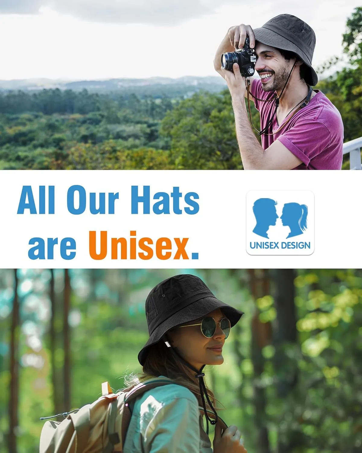 Waterproof Bucket Hat for Women Men Rain Hat UPF 50  Wide Brim Boonie Sun Hat Foldable Summer Floppy Beach Fishing Safari Hat