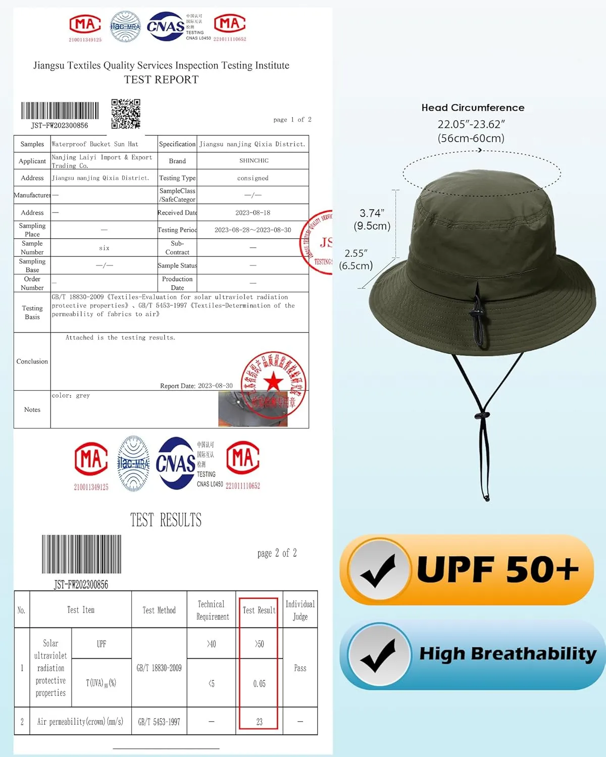 Waterproof Bucket Hat for Women Men Rain Hat UPF 50  Wide Brim Boonie Sun Hat Foldable Summer Floppy Beach Fishing Safari Hat