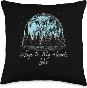 Ways to My Heart Lake Traveler Lakes Exploration Lagoon Throw Pillow