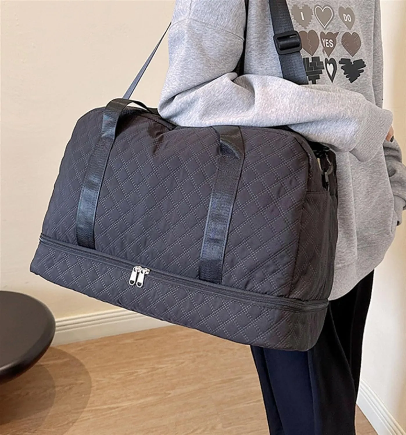 Weekender Travel Bag Weekender Bags for Women Travel Duffle Bag Large Capacity Overnight Bag Shoe Compartment Sport Gym Bag(C)