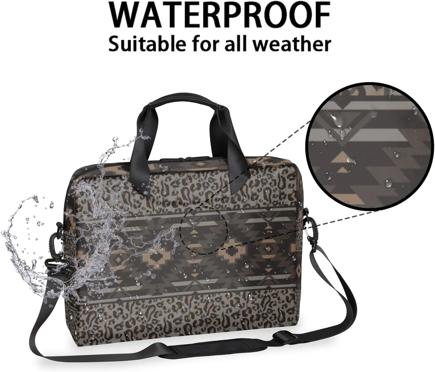 Western Boho Aztec Laptop Sleeve Case 14 15 15.6 inch, Western Boho Aztec Laptop Briefcase Shoulder Bag Waterproof Travel Computer Cover Carrying Bags