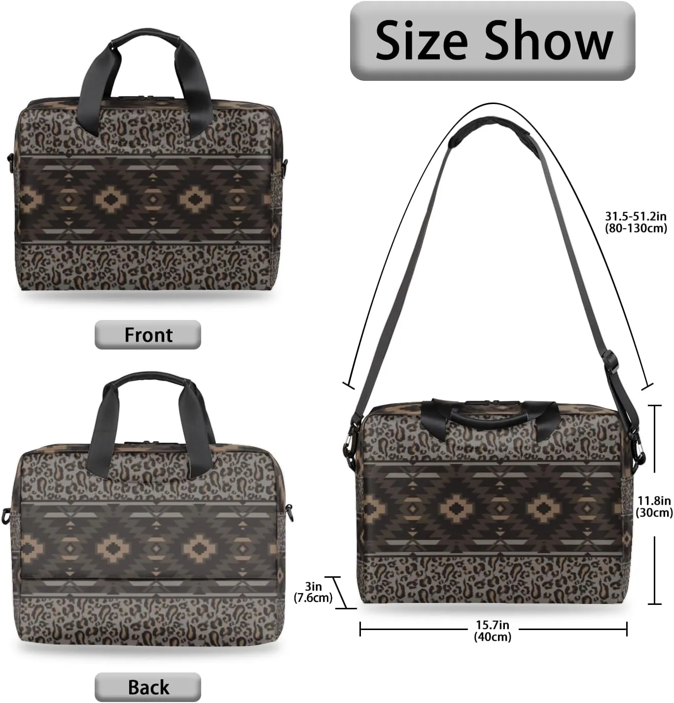 Western Boho Aztec Laptop Sleeve Case 14 15 15.6 inch, Western Boho Aztec Laptop Briefcase Shoulder Bag Waterproof Travel Computer Cover Carrying Bags