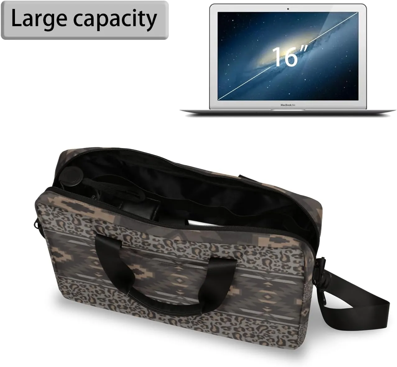 Western Boho Aztec Laptop Sleeve Case 14 15 15.6 inch, Western Boho Aztec Laptop Briefcase Shoulder Bag Waterproof Travel Computer Cover Carrying Bags