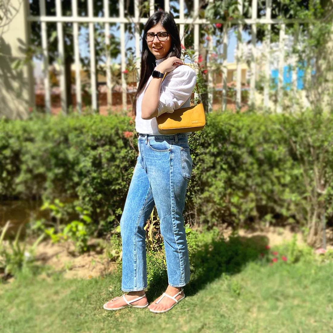 Wildflower Buttercup Baguette Sling Bag for Women