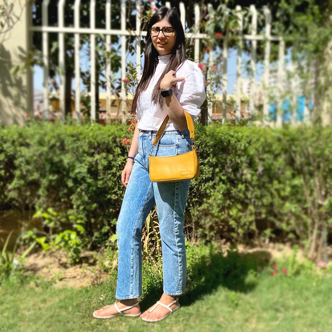 Wildflower Buttercup Baguette Sling Bag for Women