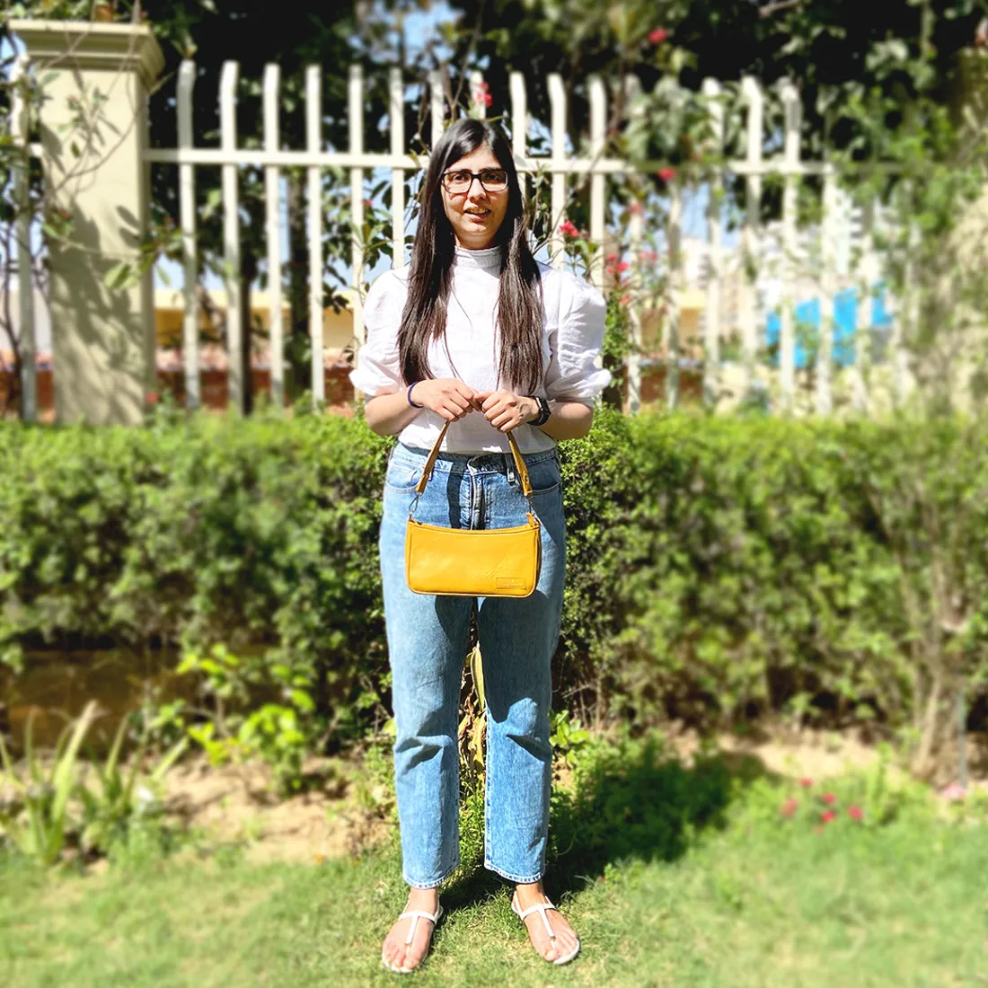 Wildflower Buttercup Baguette Sling Bag for Women