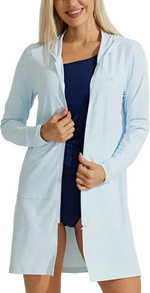 Willit UPF 50  Women's Swim Cover Up Sun Protection Beach Swimwear Bathing Suit Long Hoodie Jacket SPF