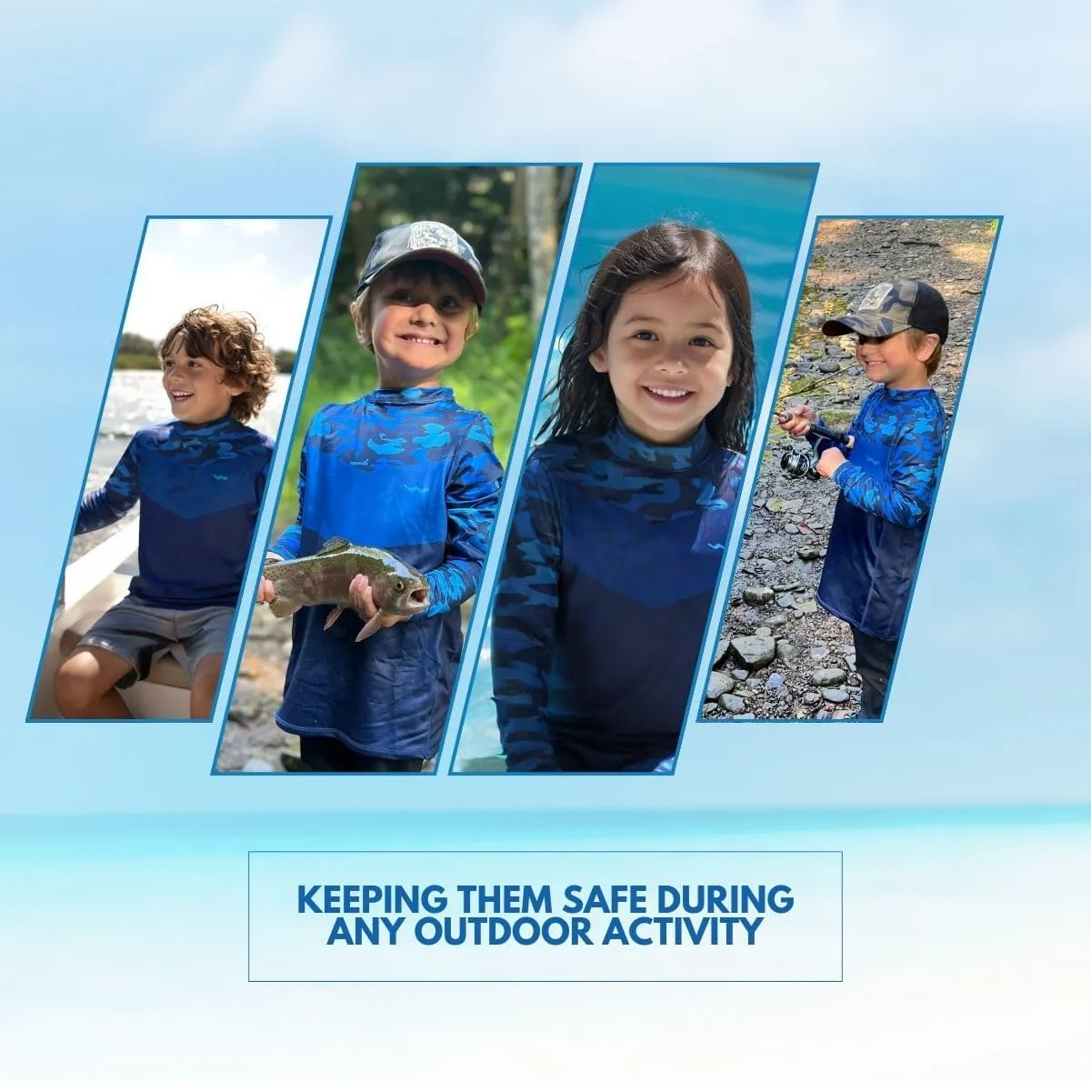 WindRider Kids Rash Guard - Girls and Boys Swim Shirt UPF 50  Sun Protection, Long Sleeve for Swimming, Fishing & Outdoor Fun