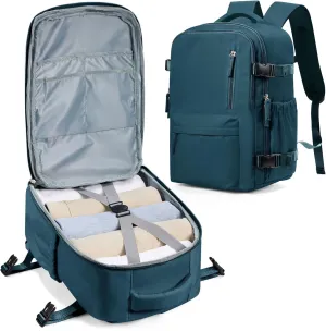 winspansy Carry on Travel Backpack for Women Men Lightweight Business Gym Laptop Work Backpack Airport Frontier Airlines Personal Item Bag Flight Approved Mochilas de Viaje Peacock Blue