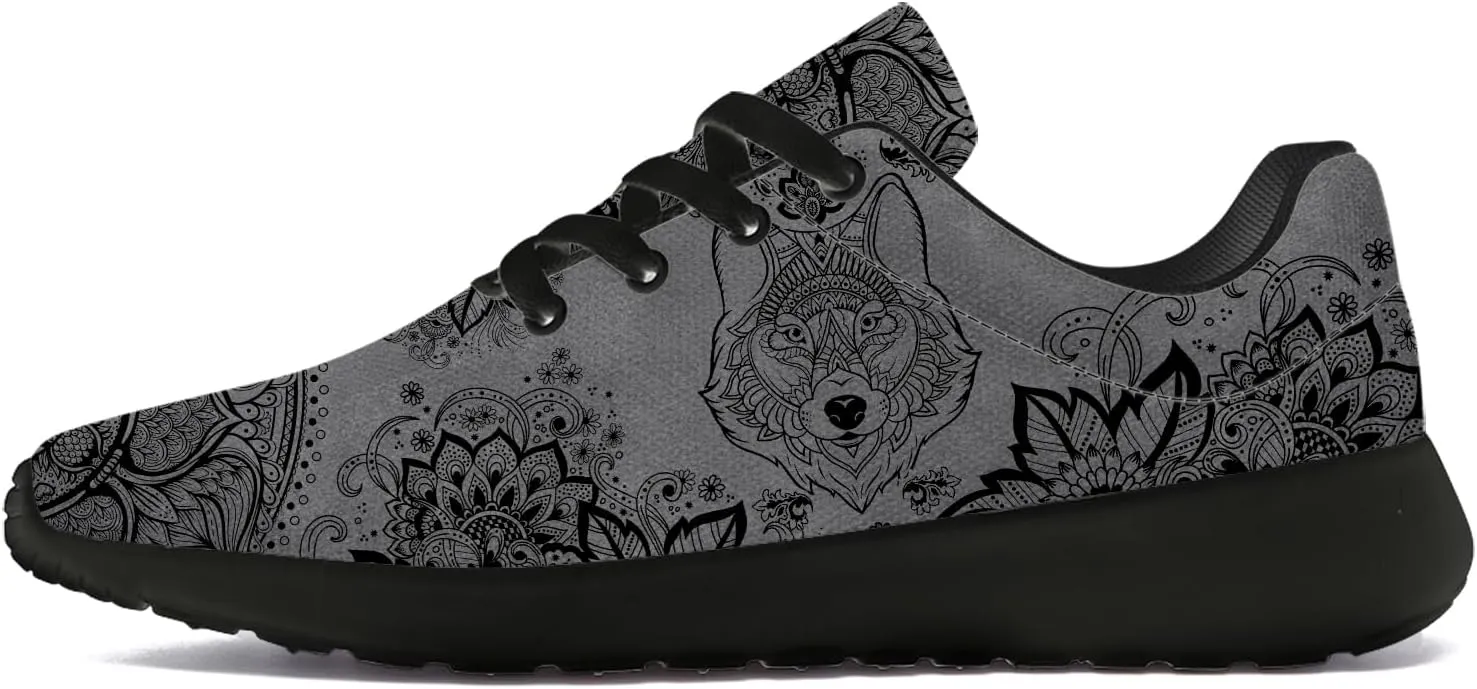 Wolf Design Shoes Mens Womens Running Sneakers Comfortable Casual Tennis Walking Shoes Gifts for Friends
