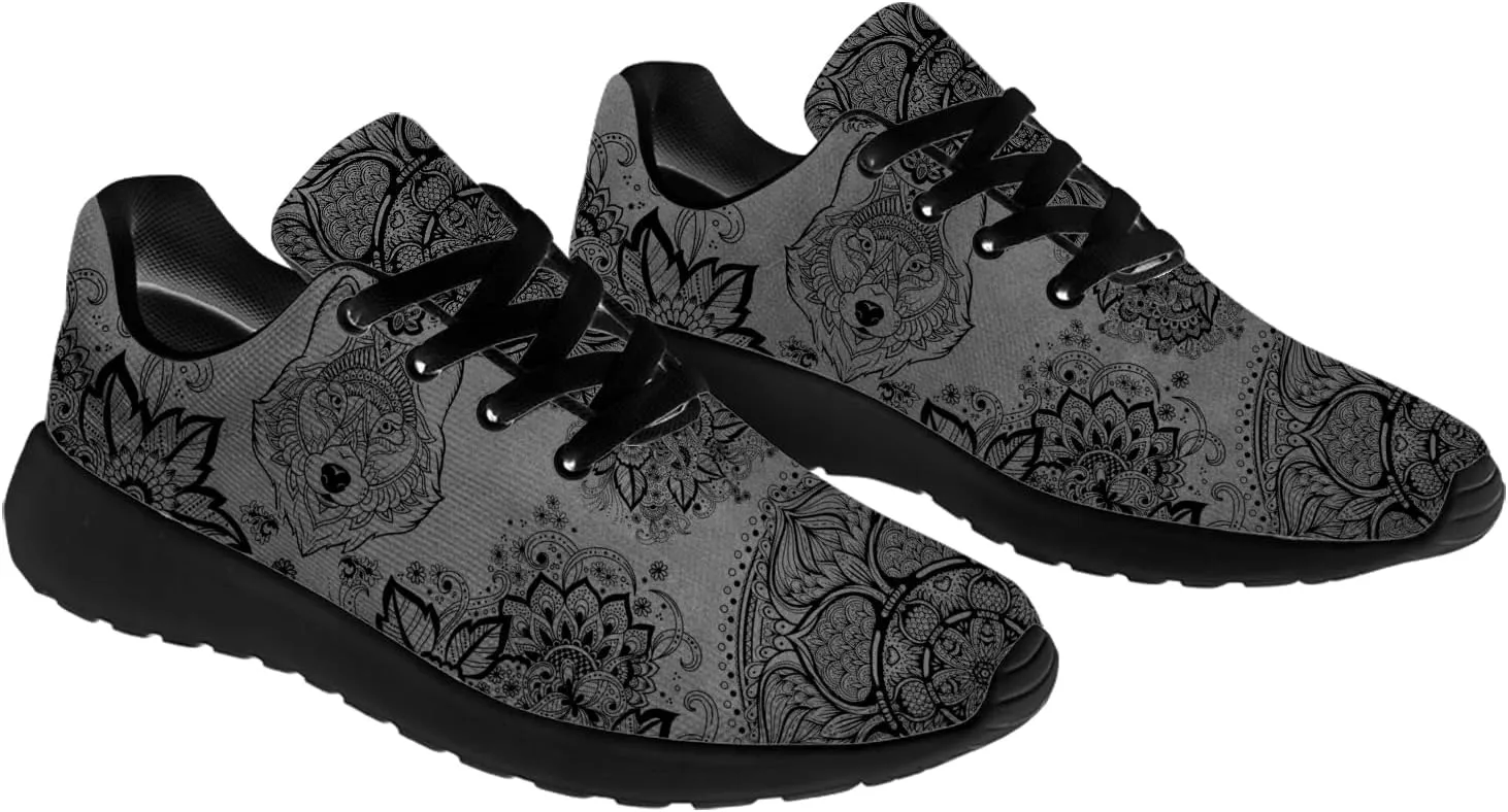 Wolf Design Shoes Mens Womens Running Sneakers Comfortable Casual Tennis Walking Shoes Gifts for Friends