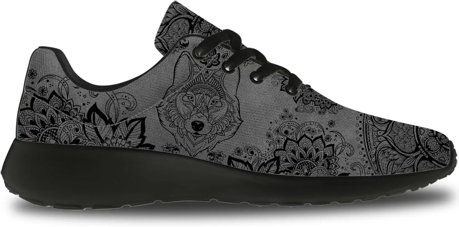 Wolf Design Shoes Mens Womens Running Sneakers Comfortable Casual Tennis Walking Shoes Gifts for Friends