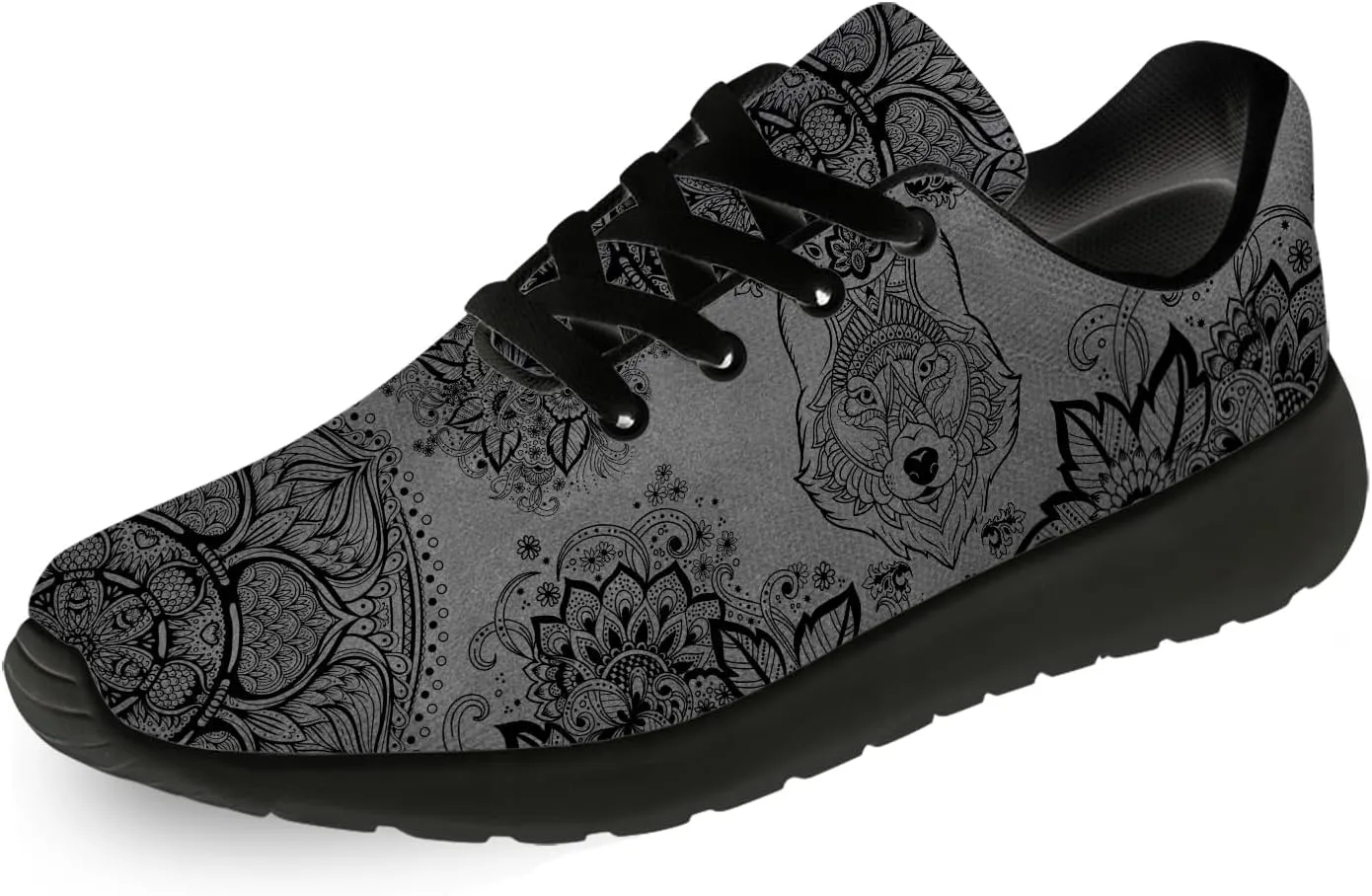 Wolf Design Shoes Mens Womens Running Sneakers Comfortable Casual Tennis Walking Shoes Gifts for Friends