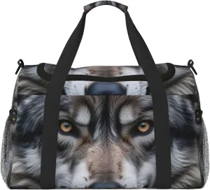 Wolf Travel Duffel Bag Tote Bag Sports Gym Bag For Women And Men