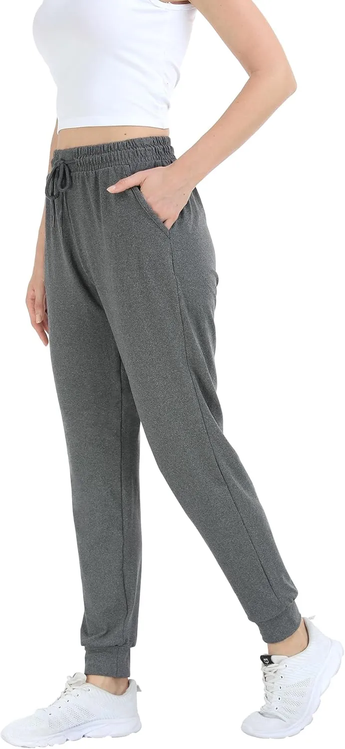 Women Joggers with Pockets,Women's Lightweight Sweatpants Soft Lounge Athletic Yoga Pants 4 Pack