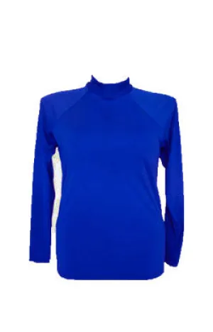 Women Long Sleeve Rash - Chlorine Resistant SPF50  S - XL Cobalt
