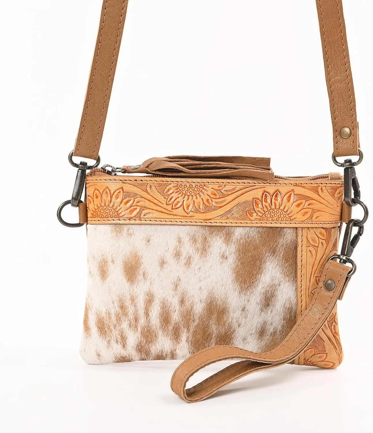 Women Natural Cowhide Leather Hand Bag With Adjustable Detachable Strap Leather Massenger Handbag Purse Sling Bag