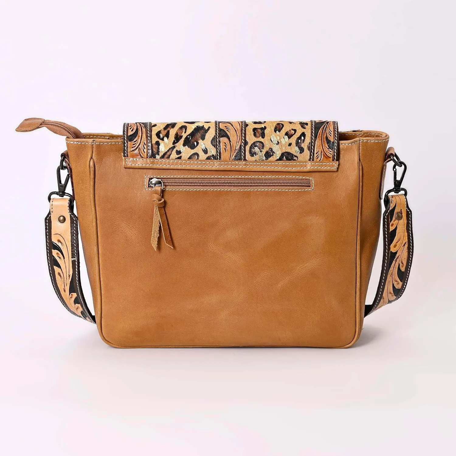 Women Natural Cowhide Leather Hand Bag With Adjustable Detachable Strap