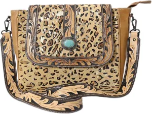 Women Natural Cowhide Leather Hand Bag With Adjustable Detachable Strap