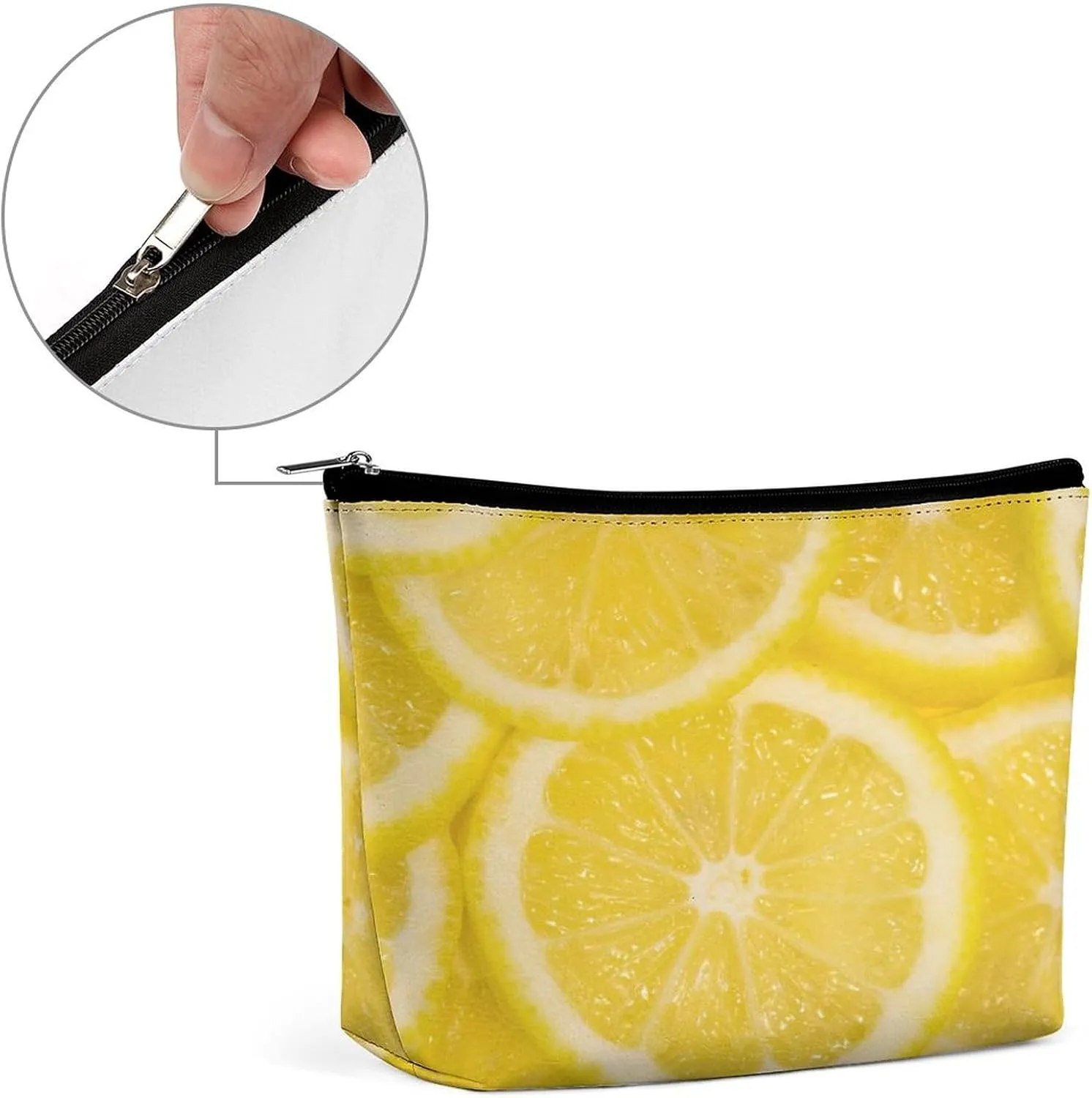 Women PU Leather Cosmetic Bag, Toiletry Storage 6.8x5.9x2.3 in Zipper Pouch Handbag Makeup Case Purse Holder Organizer
