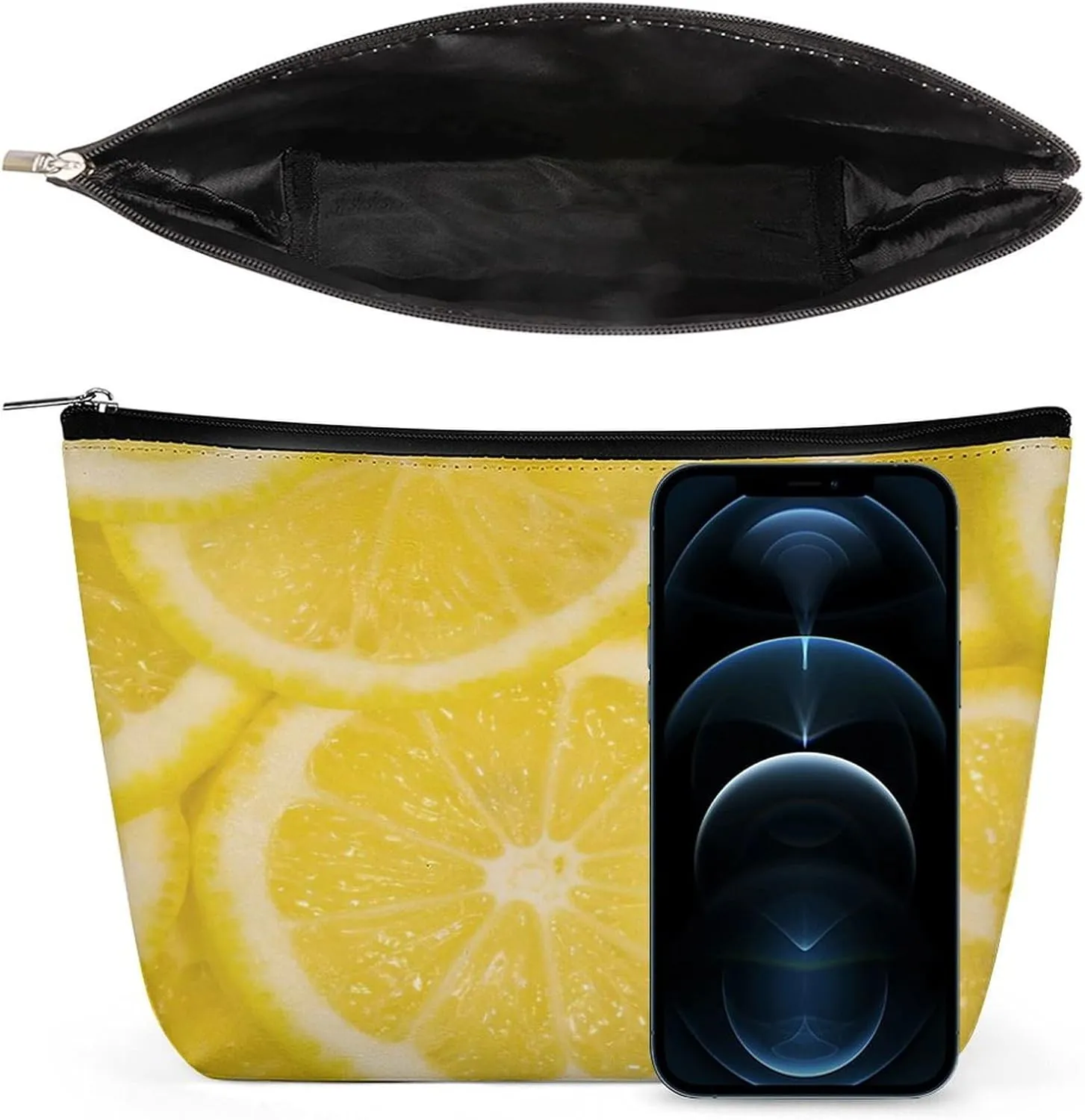 Women PU Leather Cosmetic Bag, Toiletry Storage 6.8x5.9x2.3 in Zipper Pouch Handbag Makeup Case Purse Holder Organizer