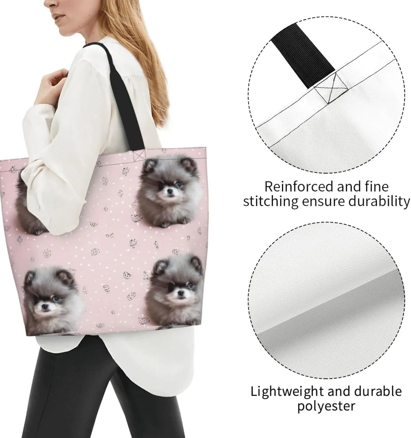 Women Shooting Star Heart Shoulder Bag Casual Handbag Shopping Bag